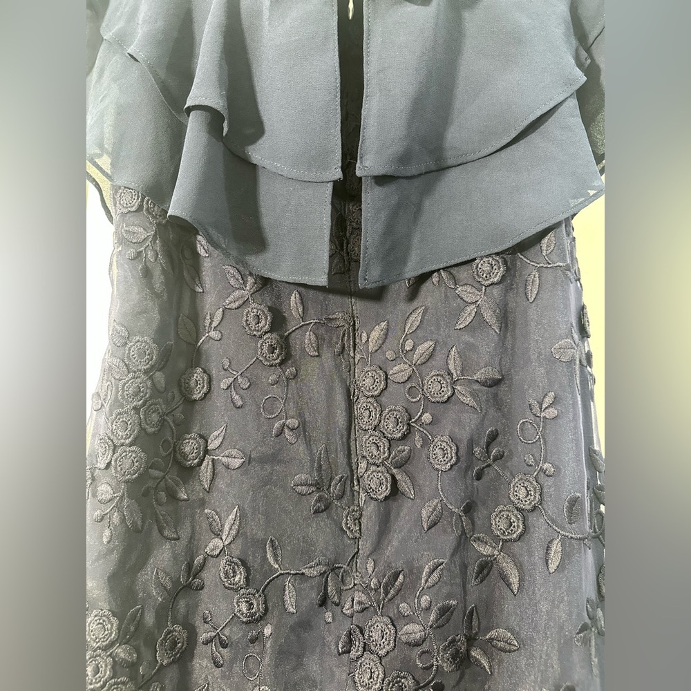 Lauren Ralph Lauren Navy Lace Dress Size 8 Elegant Overlay Cocktail Formal - Picture 8 of 11